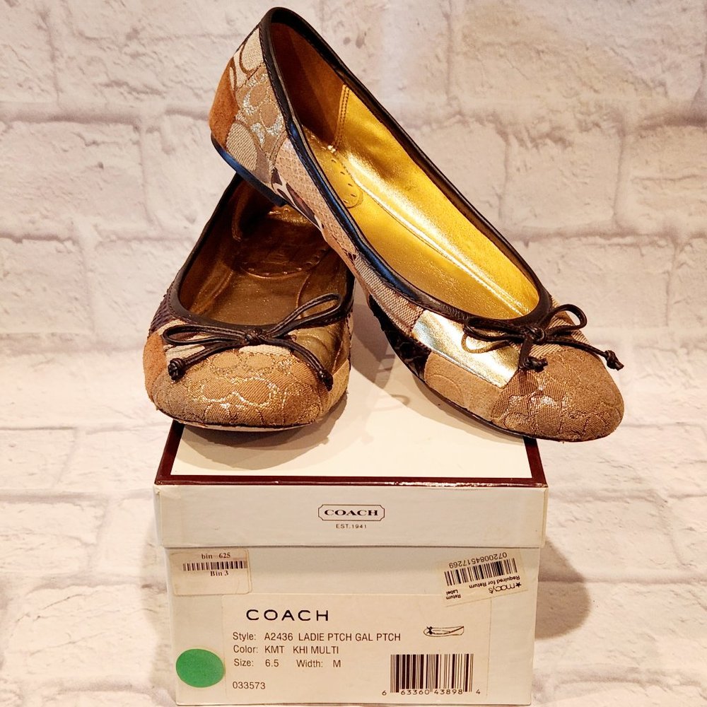 Coach Ballet Flats Patchwork Leather